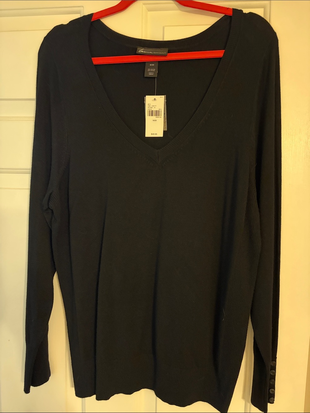Lane Bryant Black V-Neck Long Sleeve Sweater